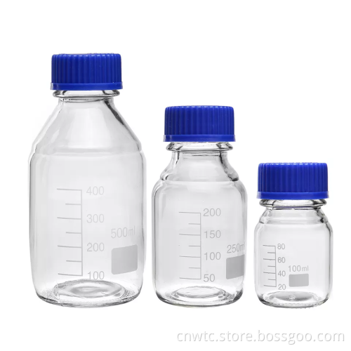 Lab Borosilicate 3.3 Glass Bottle with Screw Cap | Culture Media | Amber Glass Reagent Bottle